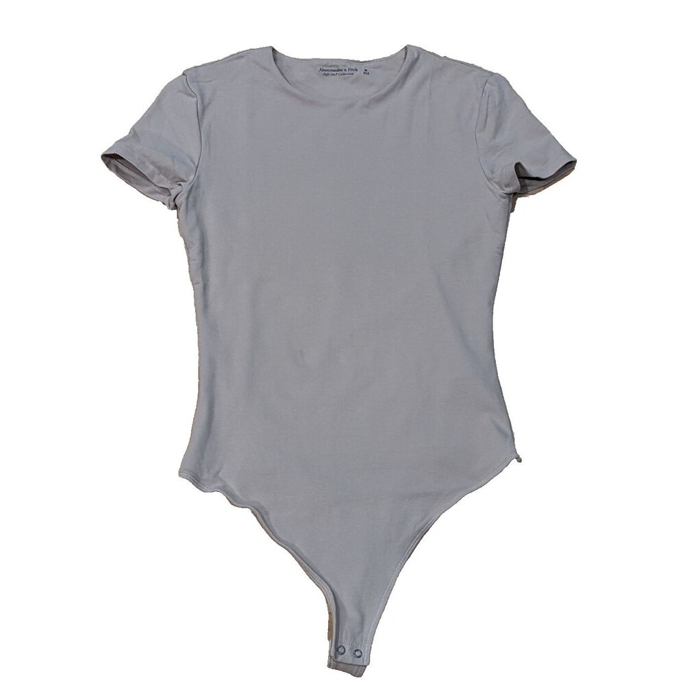 Abercrombie & Fitch Body Suit Size M Short Sleeve Beige Layer Neutral Minimalist